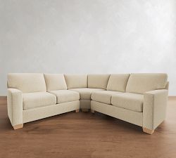 Buchanan Modern Square Arm 3-Piece L-Shaped Curved Wedge Sectional (98")