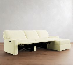 PB Comfort Modern Square Arm Power Reclining Chaise Sectional (111"-124")