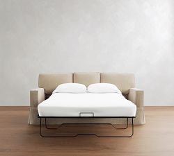Buchanan Square Arm Slipcovered Sleeper Sofa with Memory Foam Mattress (78&quot;-84&quot;)