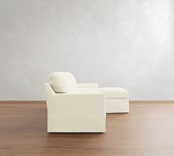 Buchanan Modern Square Arm Slipcovered Chaise Sectional (91")