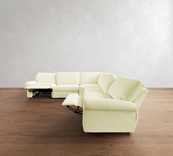 PB Comfort Modern Roll Arm Power Reclining L-Shaped Sectional - Storage Available (122&quot;-136&quot;)