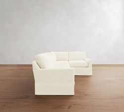 Buchanan Modern Square Arm Slipcovered 3-Piece Sectional (93")
