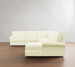 PB Comfort Modern Roll Arm Power Reclining L-Shaped Chaise Sectional (153"-167")