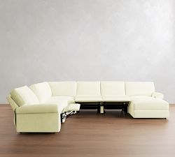 PB Comfort Modern Roll Arm Power Reclining L-Shaped Chaise Sectional (153"-167")
