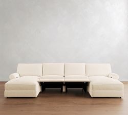 PB Comfort Roll Arm Power Reclining Double Chaise Sectional (148"176-")