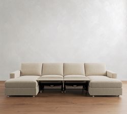 Westwood Square Arm Power Reclining Double Chaise Sectional (141"-165")