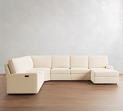 PB Comfort Square Arm Power Reclining L-Shaped Chaise Sectional - Storage Available (151&quot;-165&quot;)