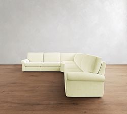 PB Comfort Modern Roll Arm Power Reclining L-Shaped Sectional - Storage Available (122&quot;-136&quot;)