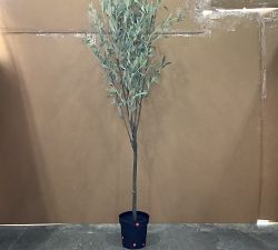 Open Box: Faux Olive Tree (7' H), Plastic Pot Only - Green