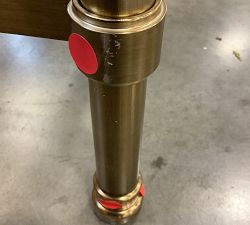 Open Box: Everson Rectangular Glass Coffee Table, 52&quot; - Antique Brass