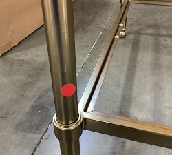 Open Box: Everson Rectangular Glass Coffee Table, 52&quot; - Antique Brass