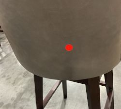 Open Box: Layton Leather Swivel Stool, Bar Stool, 31.5" - Gravel Graphite, Mahogany Legs