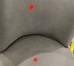 Open Box: Layton Leather Swivel Stool, Bar Stool, 31.5" - Gravel Graphite, Mahogany Legs