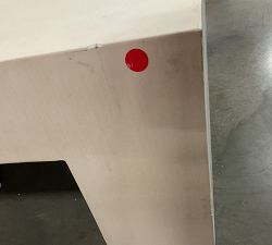 Open Box: Pomona Concrete Chunky Leg Rectangular Outdoor Coffee Table (50") - White