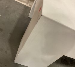 Open Box: Pomona Concrete Chunky Leg Rectangular Outdoor Coffee Table (50") - White