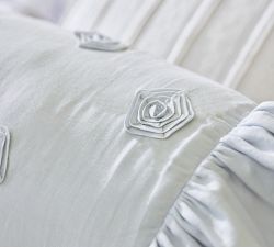 LoveShackFancy Blue Embellished Rosette Bolster