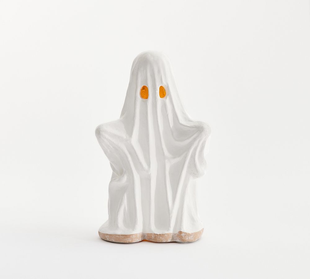 Open Box: Handcrafted Ceramic Ghost, Tall 12.5&quot; - White