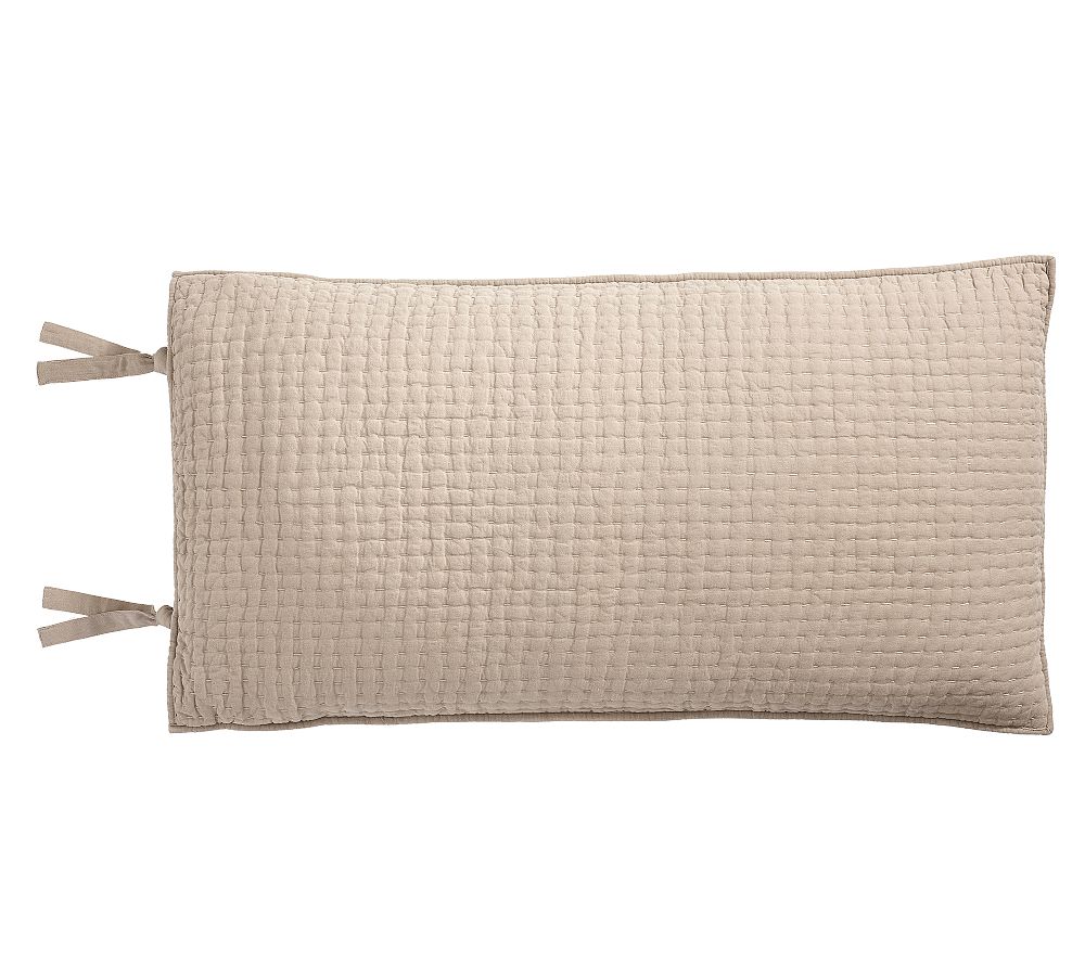 Pick-Stitch Handcrafted Cotton/Linen Quilted Sham