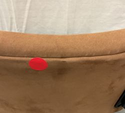 Open Box: Maison Leather Counter Height Stool - Nubuck Camel, Antique Bronze Leg