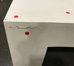 Open Box: Pomona Concrete Chunky Leg Rectangular Outdoor Coffee Table, 50" - White