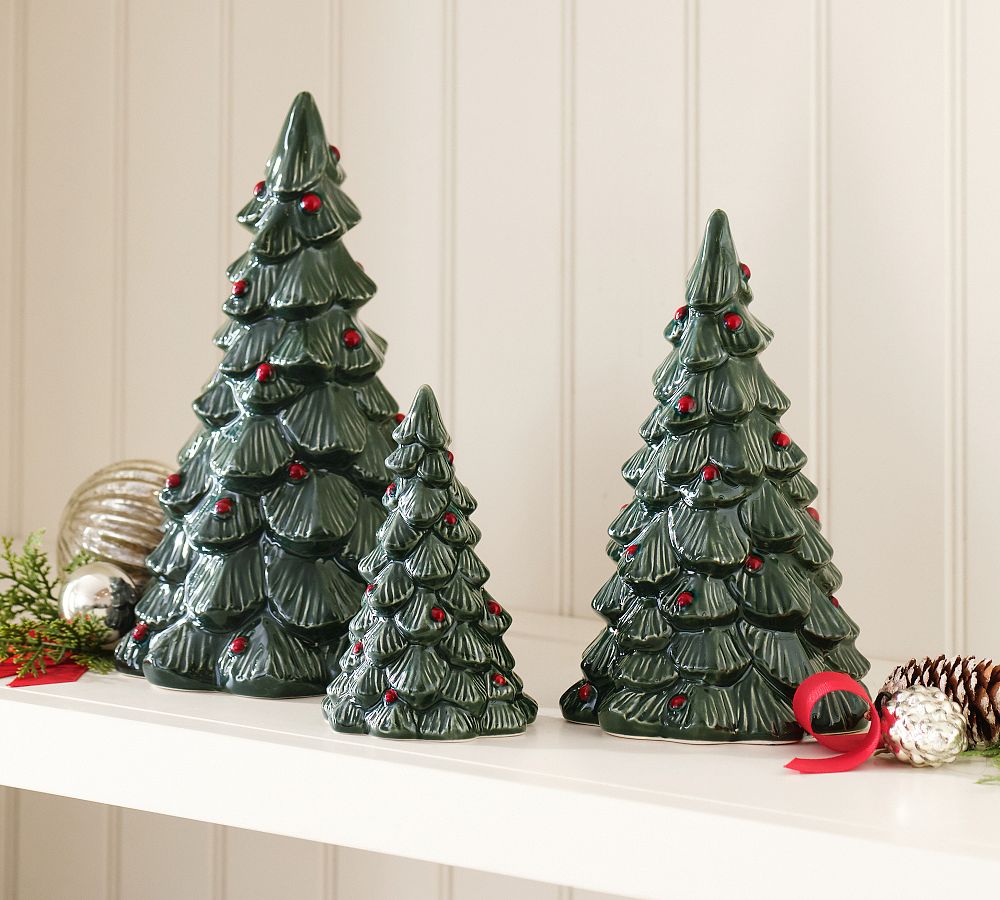 Christmas Village Trees - Set of 3