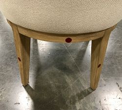 Open Box: Layton Upholstered Dining Chair - Performance Heathered Basketweave Alabaster, Seadrift Legs