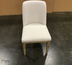 Open Box: Layton Upholstered Dining Chair - Performance Heathered Basketweave Alabaster, Seadrift Legs