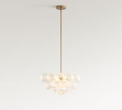 Cooper Glass Bubbled Round Chandelier (20&quot;-30&quot;)