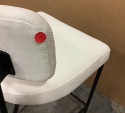 Open Box: Maison Upholstered Counter Stool (24") - Peformance Heathered Basketweave Ivory, Antique Bronze Legs 