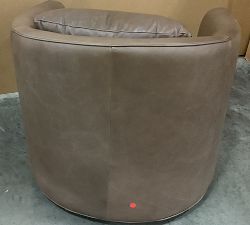 Open Box: Remmy Petite Leather Swivel Chair (32&quot;), Individual - Churchfield Chocolate