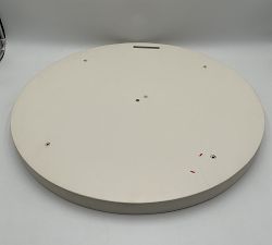 Open Box: Cayman Concrete &amp; Eucalyptus Round Outdoor Side Table (26") - Biscotti/White Concrete Top