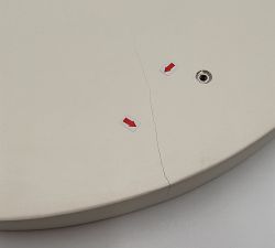 Open Box: Cayman Concrete &amp; Eucalyptus Round Outdoor Side Table (26") - Biscotti/White Concrete Top