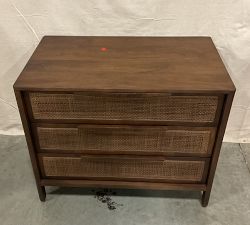 Open Box: Dolores Cane 3-Drawer Nightstand, 32" - Brown Wash