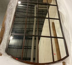Open Box: Eva Windowpane Arched Floor Mirror, 42"W x 82"H - Antique Brown