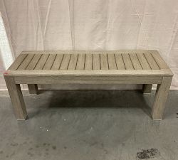 Open Box: Indio Eucalyptus Outdoor Dining Bench, 48" - Weathered Gray