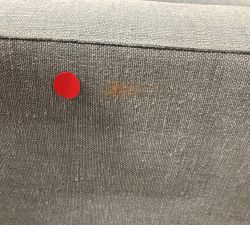 Open Box: Jake Settee (74"), Polyester Wrapped Cushions - Rustic Linen Chambray, Bronze Legs