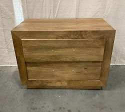 Open Box: Oakleigh 2-Drawer Nightstand, 32", Modern Hardware - Heirloom Wheat