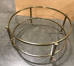 Open Box: Everson Round Glass Coffee Table, (41&quot;) - Antique Brass