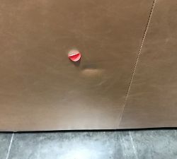 Open Box: Ayden Barrel Arm Leather Grand Swivel Chair (40&quot;), Individual - Camel, Churchfield