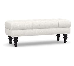 Open Box: Martin Upholstered Bench without Nailheads, 50.5" - Luxe Boucle Ivory, Blackened Oak Legs