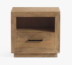 Open Box: Oakleigh Nightstand, 25&quot;, Modern Hardware - Heirloom Wheat
