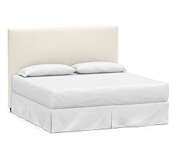 Open Box: Raleigh Square Upholstered Tall Headboard Without Nailheads (53") - Performance Heathered Basketweave Ivory