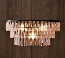 Mable Textured Glass Round Chandelier (37")