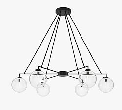 Claremont Glass Globe Round Chandelier (39&quot;-48&quot;)