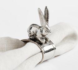 Handcrafted Figural Bunny Napkin Rings - Set of 4