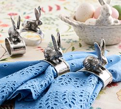 Handcrafted Figural Bunny Napkin Rings - Set of 4