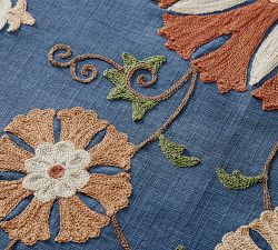 Lorina Embroidered Cotton Table Throw