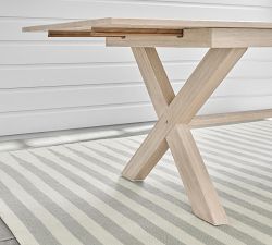 Indio Eucalyptus X-Base Extendable Outdoor Dining Table (77&quot;-102&quot;)