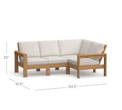 Malibu Teak 4-Piece Outdoor Sectional (85")