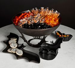 Trick or Treat Bat Metal Candy Bowl